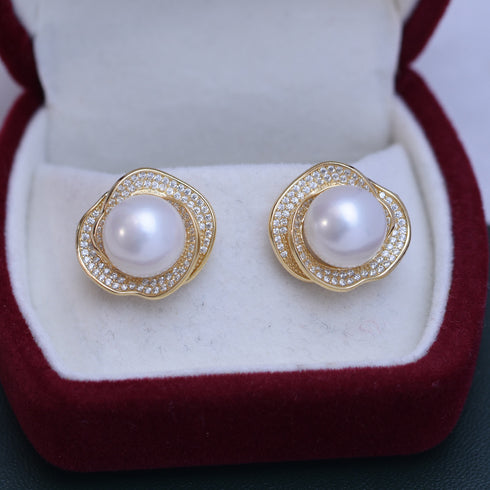 10-11mm Freshwater Pearl Floral & Liora  Earrings - House Of Pearls